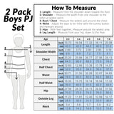 Get Trend PJs Boys 2 Pack Pyjamas Set Short Sleeve Kids Teenagers Lounge Sets Nightwear Soft Comfy Sleepwear Boys Gifts - Get Trend
