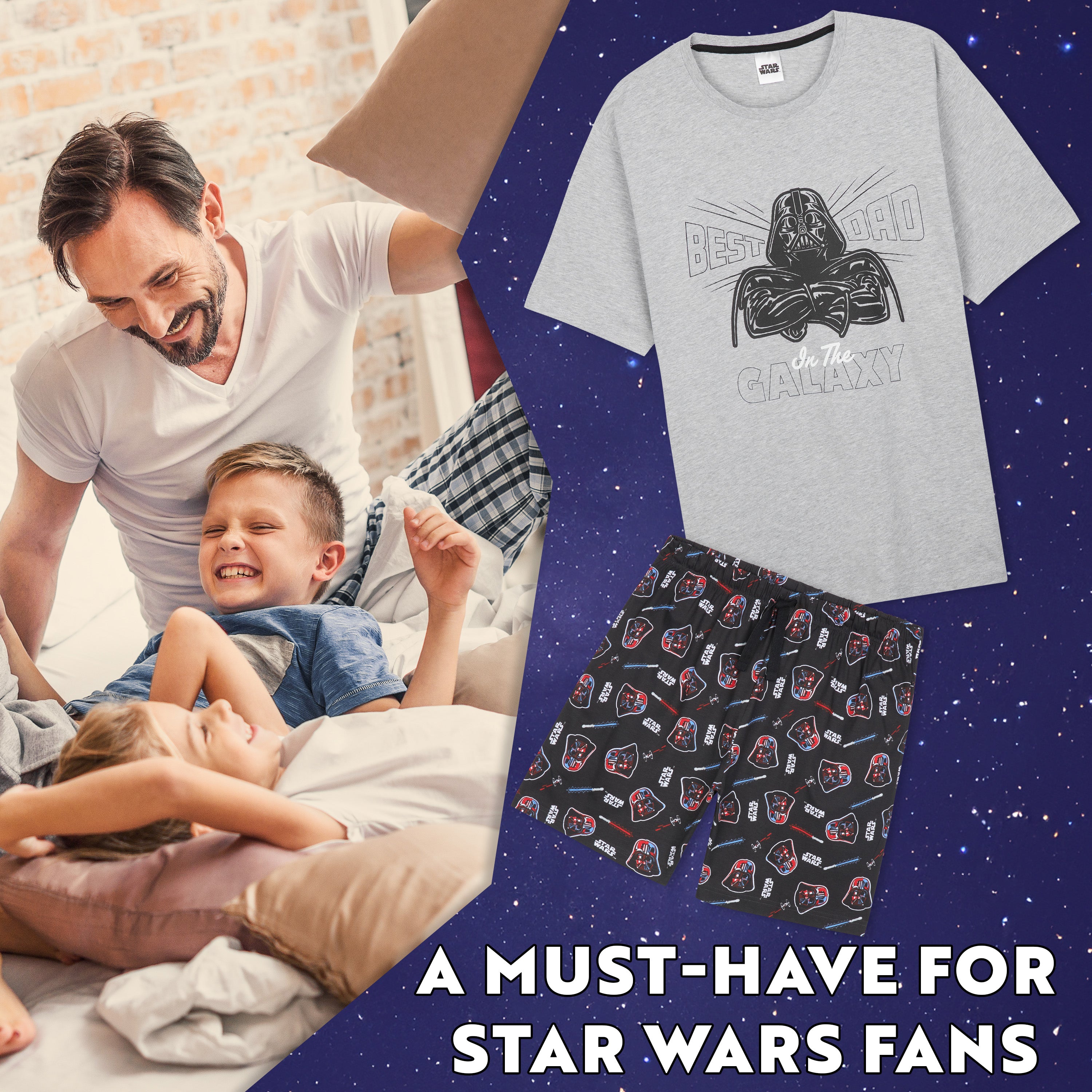 Disney Star Wars Mens Pyjamas Set Short PJs Soft Breathable Nightwear Loungewear Comfy Jammies Funny Sleepwear Baby Yoda Dad Gifts for Men - Get Trend