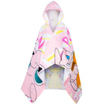 Pokemon Bath Towel with Hood for Kids Teenagers Anime Changing Robe Absorbent Cotton Poncho Towel for Swimming Bath Shower Beach Holiday Essentials (Pink, 6-14 Years) - Get Trend