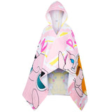 Pokemon Bath Towel with Hood for Kids Teenagers Anime Changing Robe Absorbent Cotton Poncho Towel for Swimming Bath Shower Beach Holiday Essentials (Pink, 6-14 Years) - Get Trend