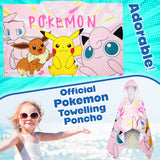 Pokemon Bath Towel with Hood for Kids Teenagers Anime Changing Robe Absorbent Cotton Poncho Towel for Swimming Bath Shower Beach Holiday Essentials (Pink, 6-14 Years) - Get Trend