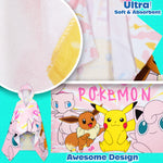 Pokemon Bath Towel with Hood for Kids Teenagers Anime Changing Robe Absorbent Cotton Poncho Towel for Swimming Bath Shower Beach Holiday Essentials (Pink, 6-14 Years) - Get Trend