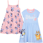 Bluey Dress for Kids Toddlers Pack of 2 Casual Party Swing Summer Dress Comfy Cute Holiday Girls Clothes Gifts for Girls - Get Trend