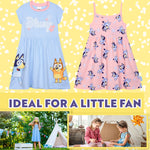 Bluey Dress for Kids Toddlers Pack of 2 Casual Party Swing Summer Dress Comfy Cute Holiday Girls Clothes Gifts for Girls - Get Trend