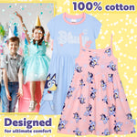 Bluey Dress for Kids Toddlers Pack of 2 Casual Party Swing Summer Dress Comfy Cute Holiday Girls Clothes Gifts for Girls - Get Trend