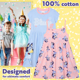 Bluey Dress for Kids Toddlers Pack of 2 Casual Party Swing Summer Dress Comfy Cute Holiday Girls Clothes Gifts for Girls - Get Trend