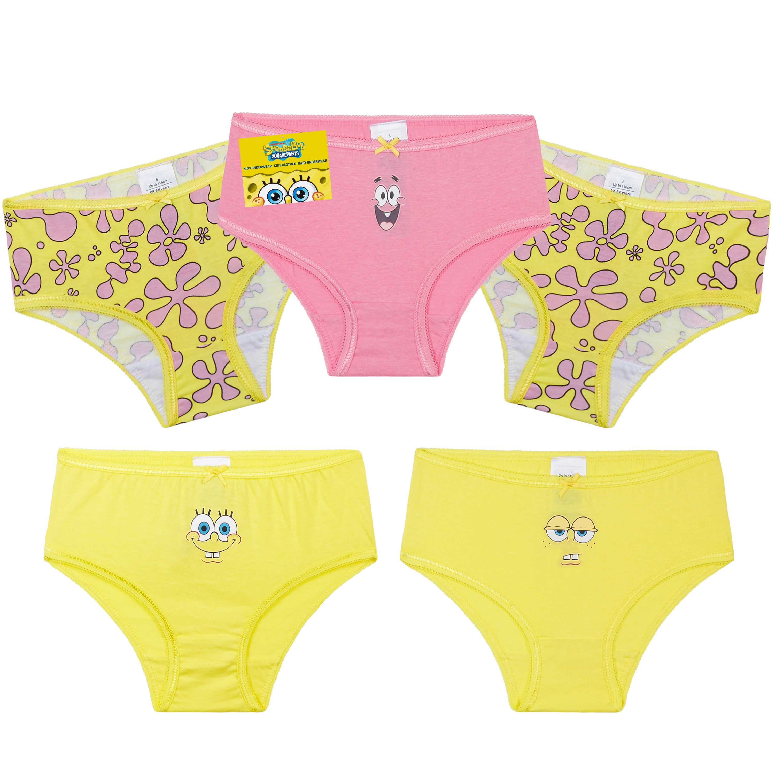 Get Trend | Spongebob Squarepants Knickers Girls Breathable Cotton Panties Toddlers Teens Underwear Multipack Underpants Girls Gifts - Get Trend