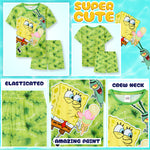 SPONGEBOB SQUAREPANTS Boys Pyjamas Set Short PJs Kids Teens Lounge Set Nightwear Soft Summer Sleepwear Gifts for Boys - Get Trend