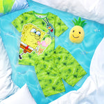 SPONGEBOB SQUAREPANTS Boys Pyjamas Set Short PJs Kids Teens Lounge Set Nightwear Soft Summer Sleepwear Gifts for Boys - Get Trend
