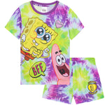 SPONGEBOB SQUAREPANTS Girls Pyjamas Set Short PJs Kids Teens Lounge Set Nightwear Soft Summer Sleepwear Gifts for Girls - Get Trend
