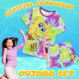 SPONGEBOB SQUAREPANTS Girls Pyjamas Set Short PJs Kids Teens Lounge Set Nightwear Soft Summer Sleepwear Gifts for Girls - Get Trend