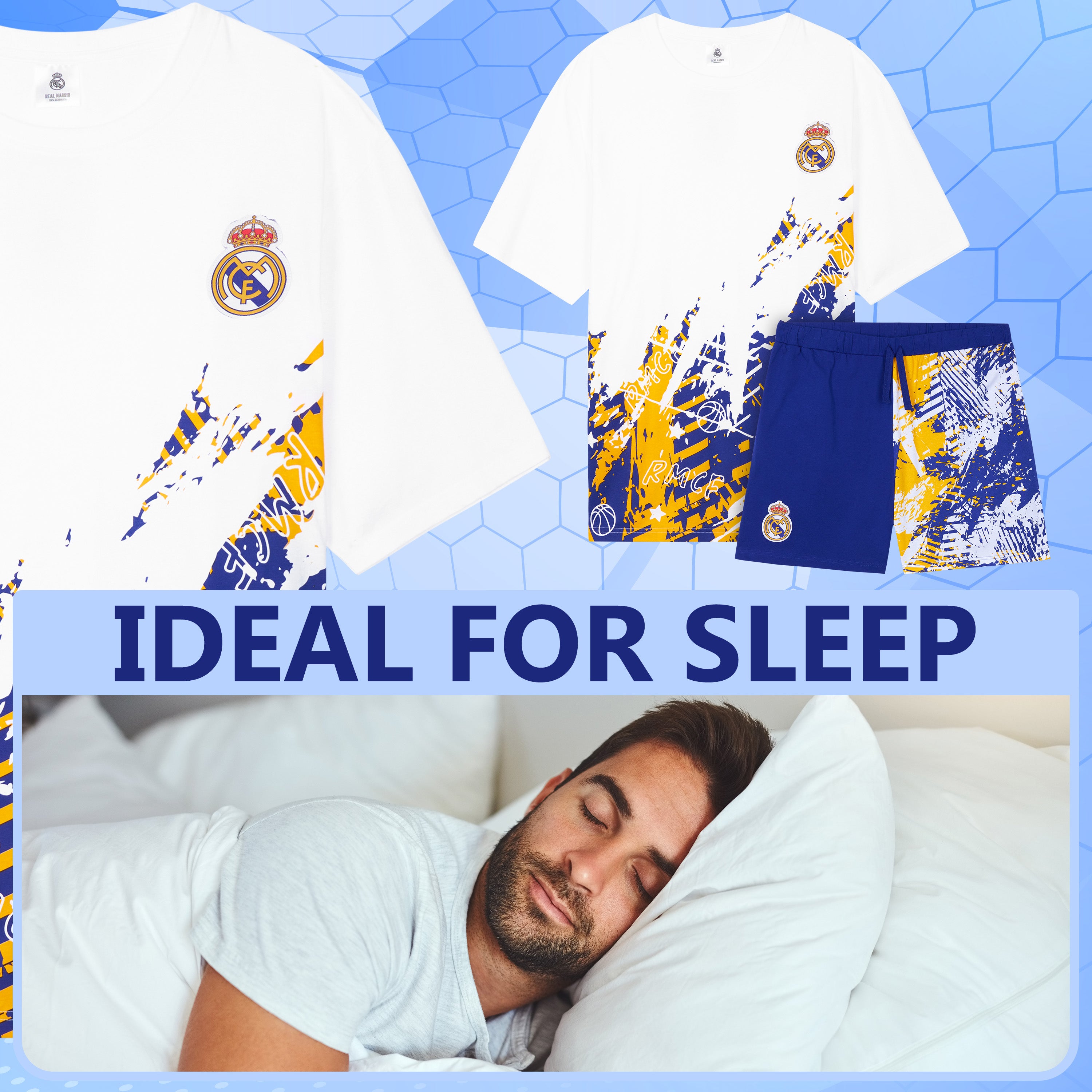 Soft Breathable Nightwear Sleepwear Cosy Summer Lounge Set Football Gifts for Men - Get Trend