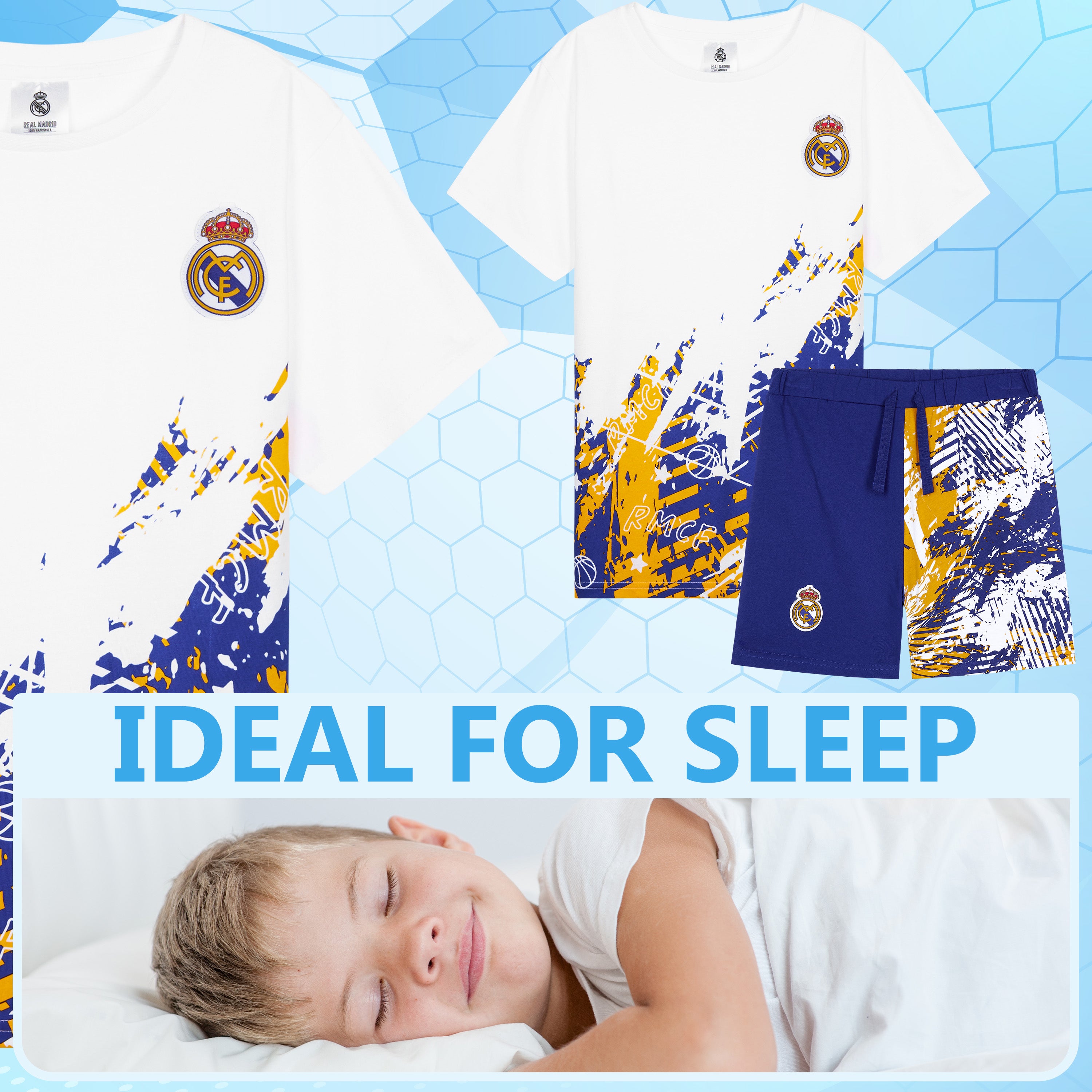 Get Trend Pyjamas for Boys Teens Short Football PJs Set Breathable Nightwear Loungewear Jammies Sleepwear Boys Gifts - Get Trend