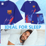 Get Trend Mens Pyjamas Set Short PJs Soft Breathable Nightwear Sleepwear Cosy Summer Lounge Set Football Gifts for Men - Get Trend
