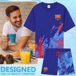 Get Trend Mens Pyjamas Set Short PJs Soft Breathable Nightwear Sleepwear Cosy Summer Lounge Set Football Gifts for Men - Get Trend