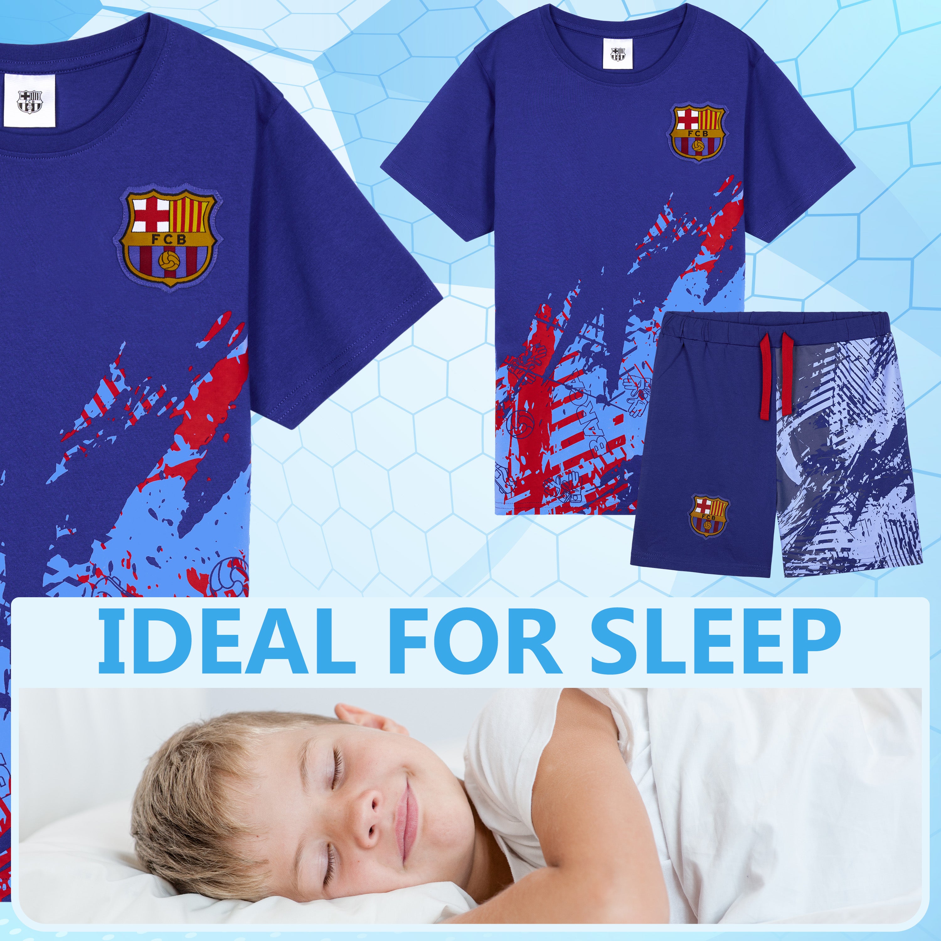 Get Trend Pyjamas for Boys Teens Short Football PJs Set Breathable Nightwear Loungewear Jammies Sleepwear Boys Gifts - Get Trend