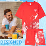 Get Trend Mens Pyjamas Set Short PJs Soft Breathable Nightwear Sleepwear Cosy Summer Lounge Set Football Gifts for Men - Get Trend