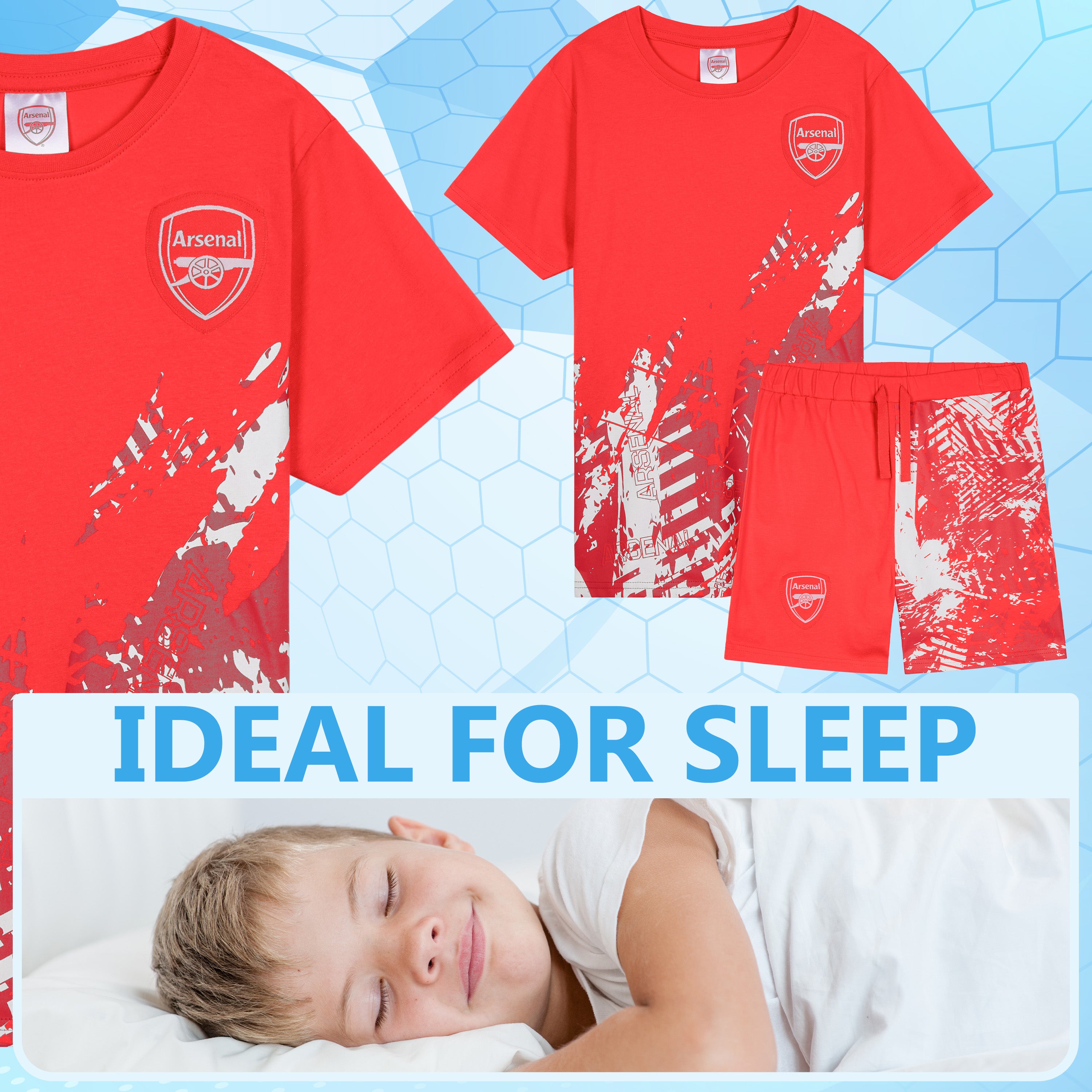 Get Trend Pyjamas for Boys Teens Short Football PJs Set Breathable Nightwear Loungewear Jammies Sleepwear Boys Gifts - Get Trend