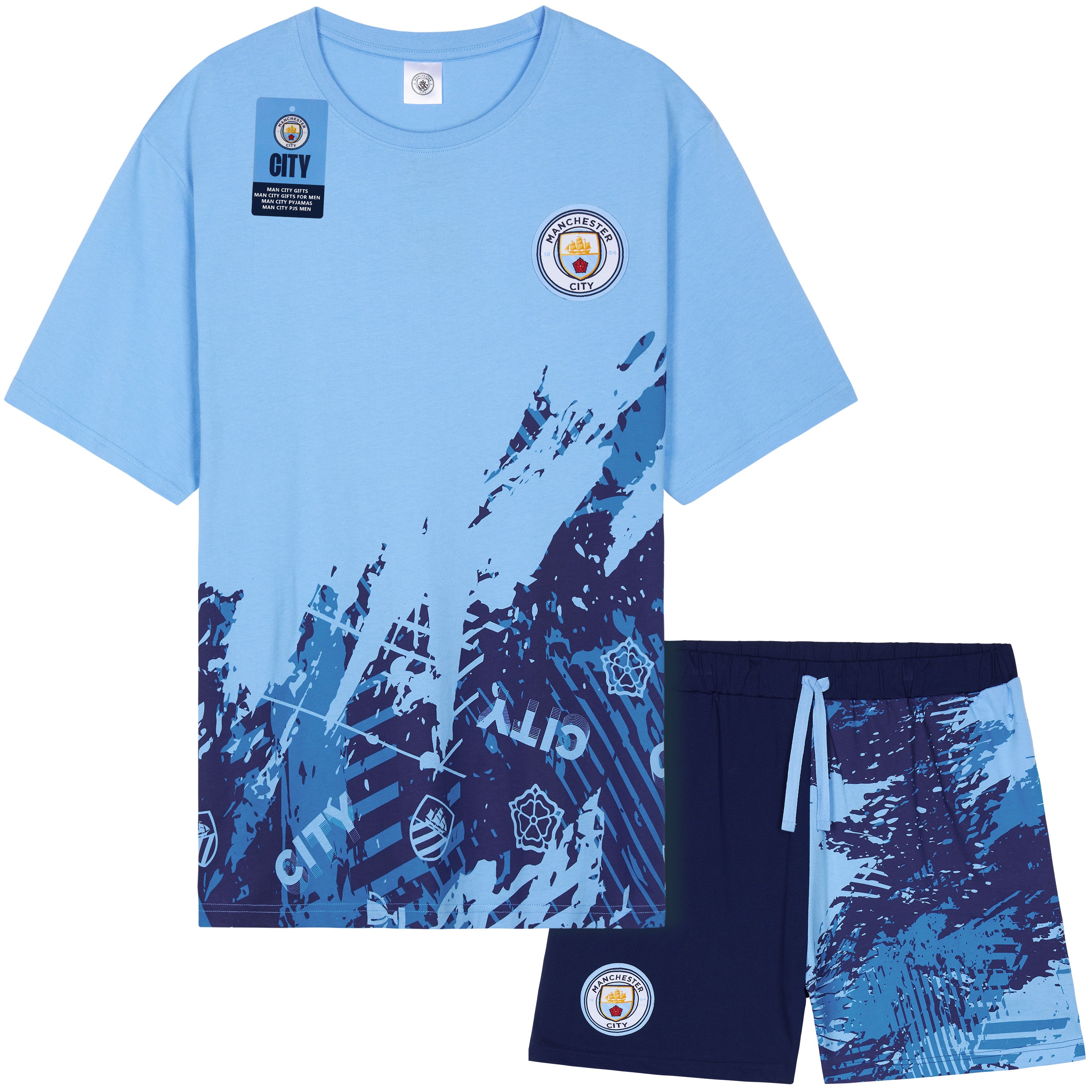 Get Trend Mens Pyjamas Set Short PJs Soft Breathable Nightwear Sleepwear Cosy Summer Lounge Set Football Gifts for Men - Get Trend
