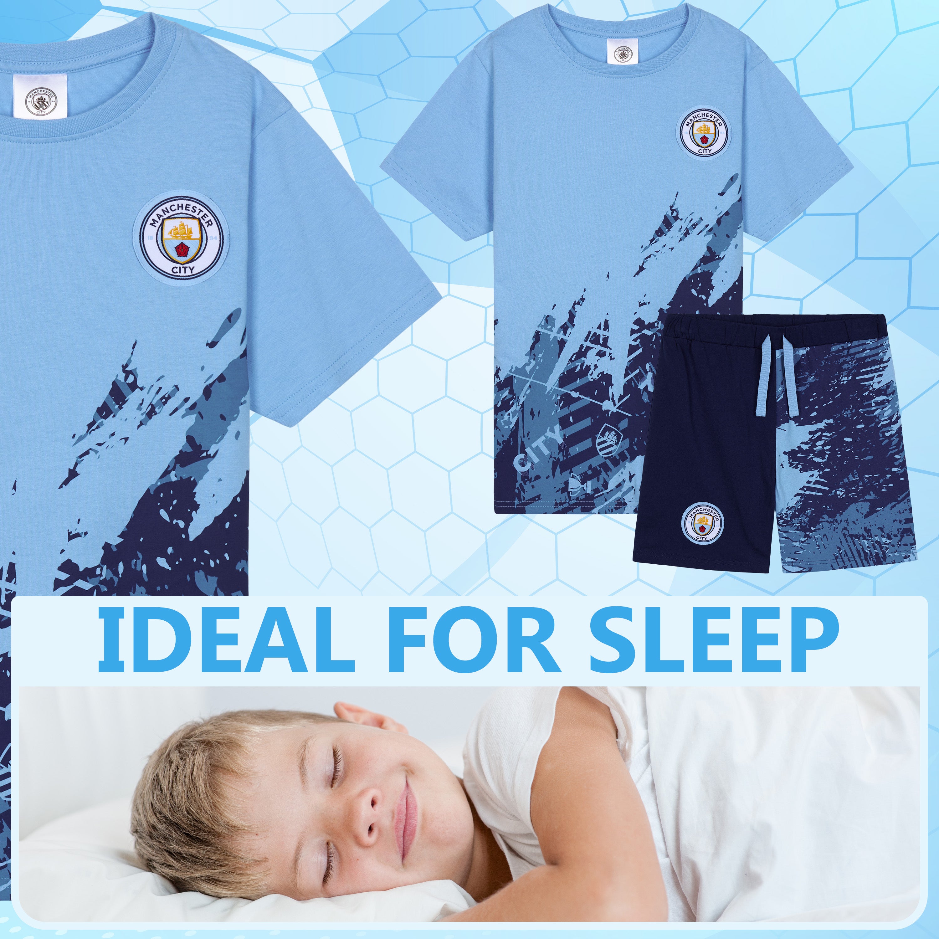 Get Trend Pyjamas for Boys Teens Short Football PJs Set Breathable Nightwear Loungewear Jammies Sleepwear Boys Gifts - Get Trend