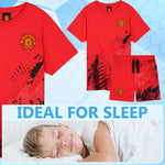 Get Trend Pyjamas for Boys Teens Short Football PJs Set Breathable Nightwear Loungewear Jammies Sleepwear Boys Gifts - Get Trend