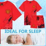 Get Trend Pyjamas for Boys Teens Short Football PJs Set Breathable Nightwear Loungewear Jammies Sleepwear Boys Gifts - Get Trend