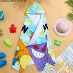 Pokemon Bath Towel with Hood for Kids Teenagers Anime Changing Robe Absorbent Cotton Poncho Towel for Swimming Bath Shower Beach Holiday Essentials (Blue, 6-14 Years) - Get Trend