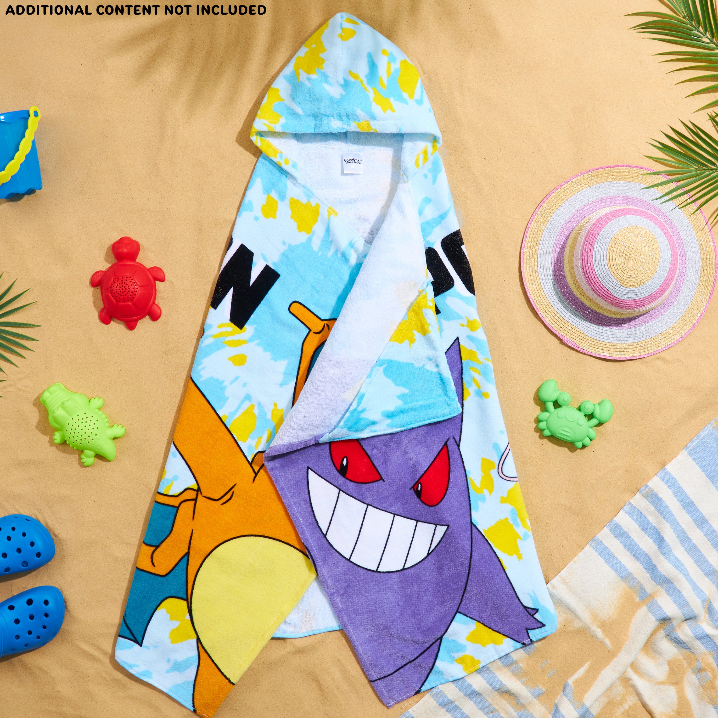 Pokemon Bath Towel with Hood for Kids Teenagers Anime Changing Robe Absorbent Cotton Poncho Towel for Swimming Bath Shower Beach Holiday Essentials (Blue, 6-14 Years) - Get Trend