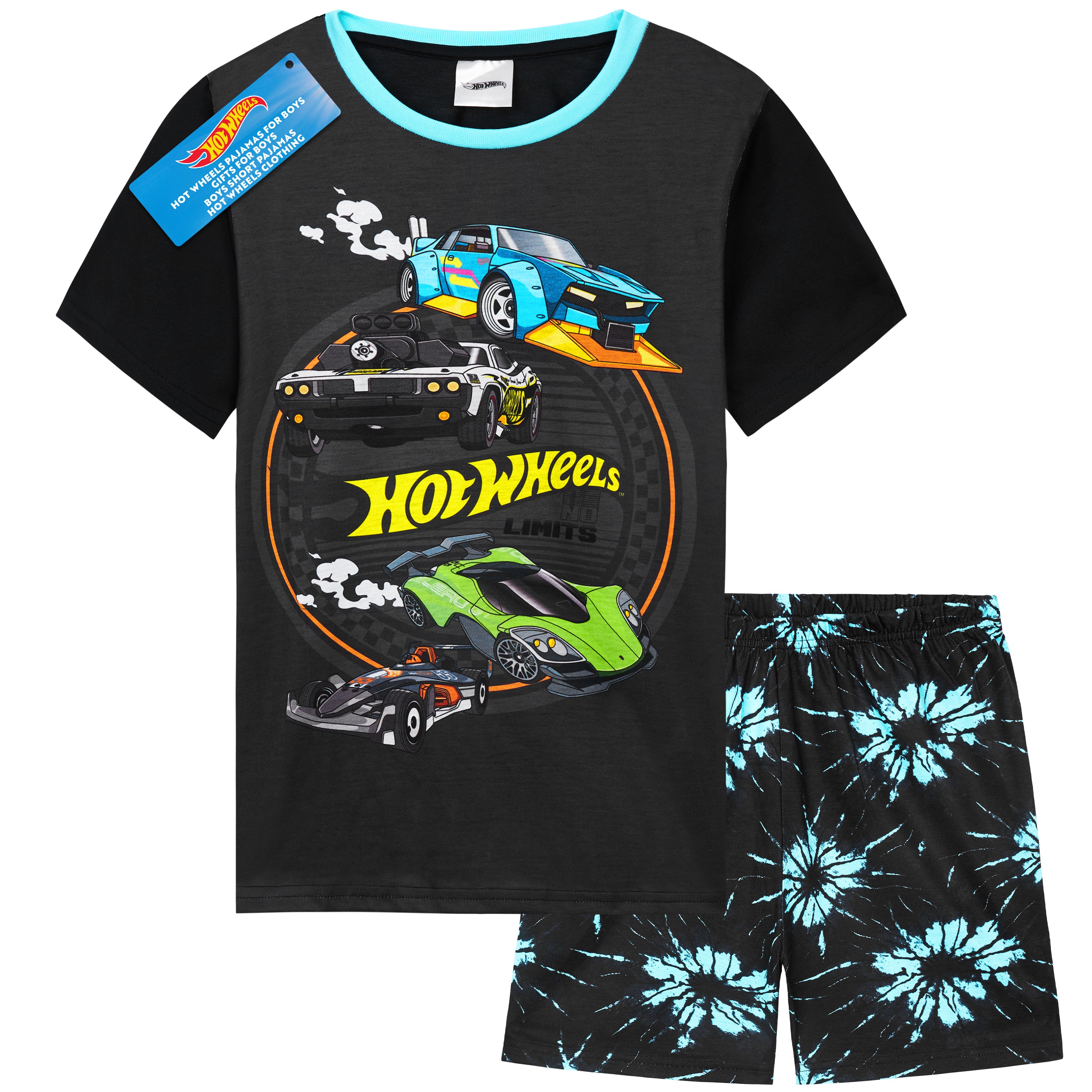 Hot Wheels Boys Pyjamas 2 Piece Summer Nightwear Set Short PJs Soft Breathable Lounge Wear Gifts for Boys - Get Trend
