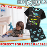 Hot Wheels Boys Pyjamas 2 Piece Summer Nightwear Set Short PJs Soft Breathable Lounge Wear Gifts for Boys - Get Trend
