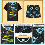 Hot Wheels Boys Pyjamas 2 Piece Summer Nightwear Set Short PJs Soft Breathable Lounge Wear Gifts for Boys - Get Trend