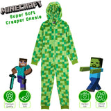 Minecraft Boys Fleece Onesie, Hooded Onesie Pyjamas - Gifts for Gamers