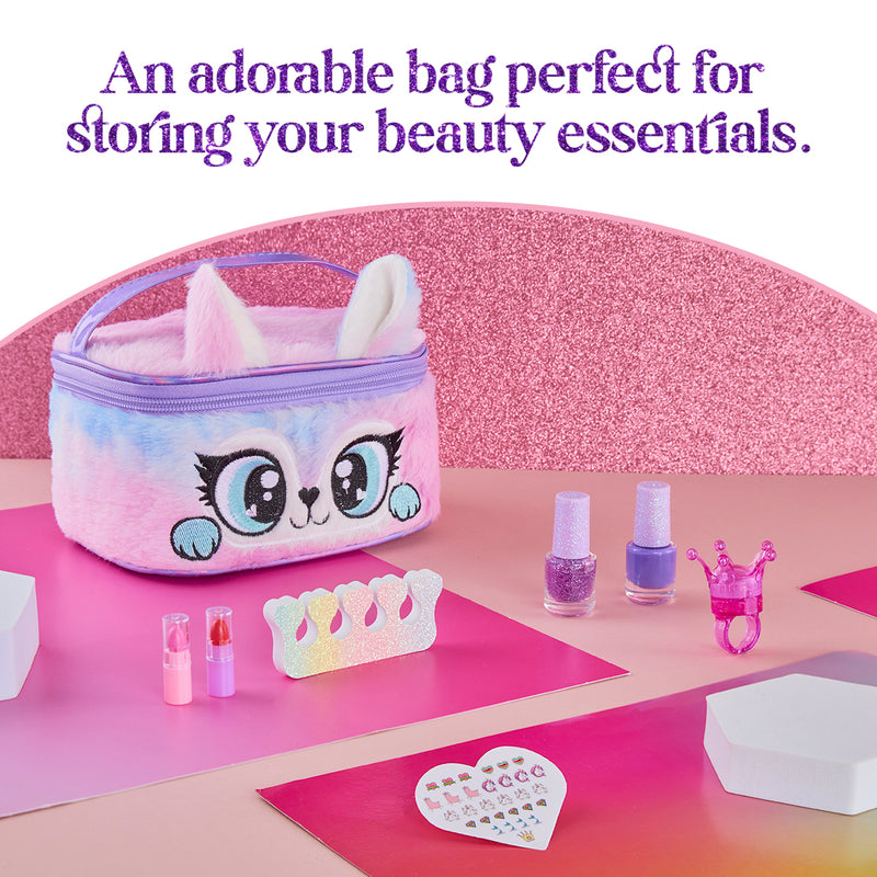 Kids Makeup Sets for Girls - Plush Beauty Case with Nail Varnish & Lipgloss - Purple - Get Trend