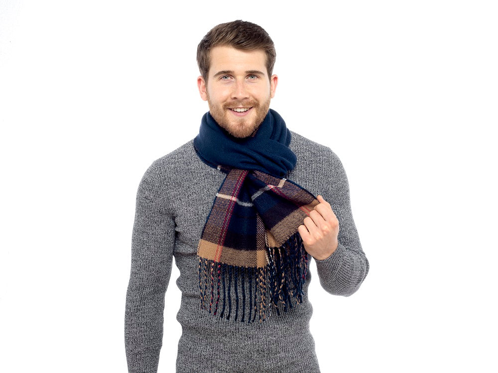 CityComfort Mens Scarf, Reversible Tartan Scarf for Men, Mens Gifts - Get Trend