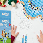 Bluey Colouring Pencils for Kids - 72 Pencils Colouring Box Colouring Set - Get Trend