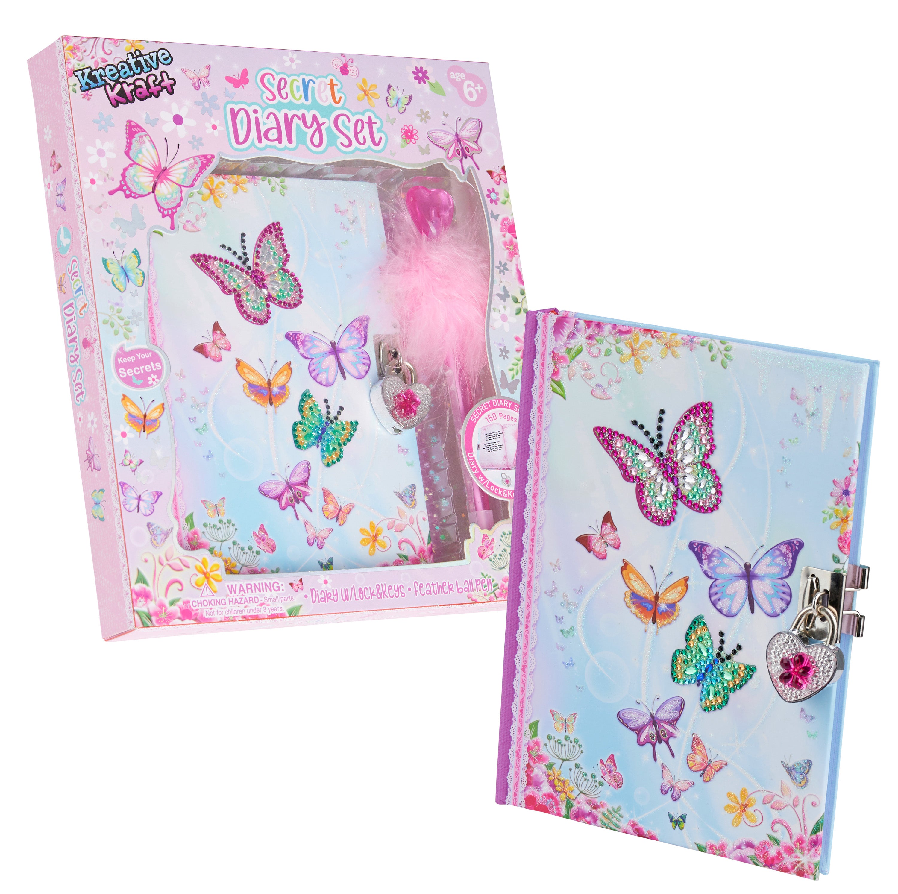 KreativeKraft Scrapbook Kit for Kids - Butterfly Diary - Get Trend