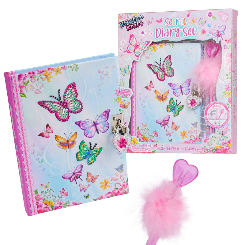 KreativeKraft Scrapbook Kit for Kids - Butterfly Diary