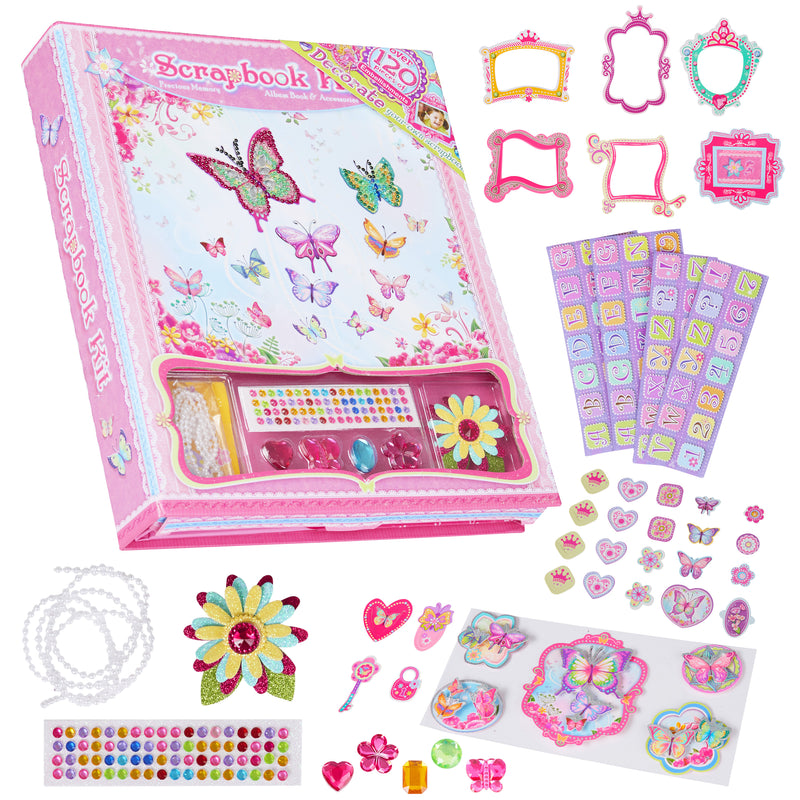 Scrapbook Kit for Kids - Craft Set with Blank Scrapbook & Accessories