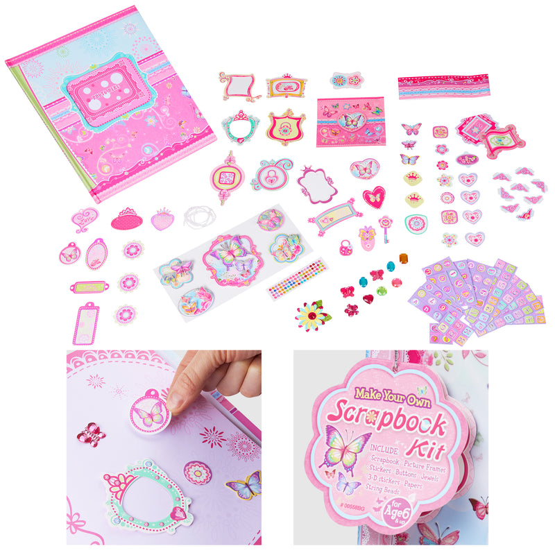 Scrapbook Kit for Kids - Craft Set with Blank Scrapbook & Accessories