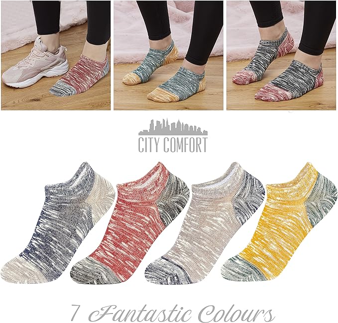 CityComfort Womens Socks - Multipack of Trainer Socks for Women - Get Trend
