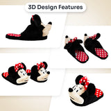 Disney Ladies Slippers,  Fluffy Indoor House Shoes - Minnie Mouse - Get Trend