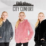 Girls Coat - Fluffy Hooded Zip Up Coat for Kids and Teenagers - Get Trend