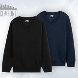 CityComfort V Neck Jumper for Kids Pack or 2 Plain Sweatshirts - Get Trend