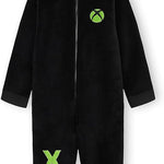 Xbox Onesie for Boys Teens All in One Fleece Pyjamas Hooded Jumpsuit Loungewear Cosy Warm Nightwear Gamer Gifts for Boys - Get Trend