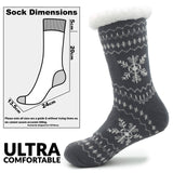 CityComfort Knitted Slipper Socks for Men with Sherpa Wool Layer Bed Slippers for Man Non Slip Norwegian Pattern 8-11 - Get Trend