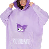 Hello Kitty Sanrio Blanket Hoodie Women Teens Kawaii Oversized Fleece Wearable Blanket - Get Trend