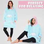 Hello Kitty Sanrio Blanket Hoodie Women Teens Kawaii Oversized Fleece Wearable Blanket - Get Trend