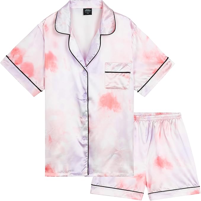 CityComfort Girls Pyjamas for Kids & Teenagers Summer Nightwear Sets Button Down Satin