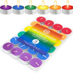 DECO EXPRESS Tealight Candles Multipack of 24, Burning Time 4 Hours - Tea Lights Candles (Multi 24/4 Hour - Get Trend