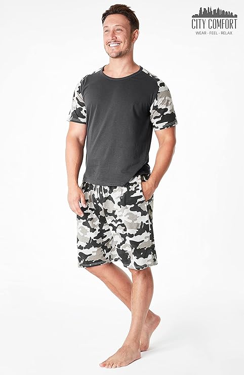 CityComfort Mens Pyjamas, Men's Short PJs, Lounge Wear Set for Men - Get Trend